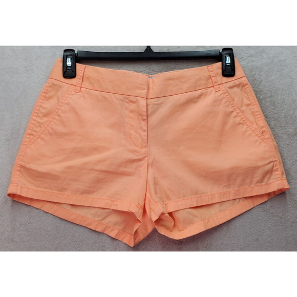 J.CREW Bermuda Shorts Women's Size 4 Orange 100% Cotton Slash Pockets Flat Front - Picture 1 of 6